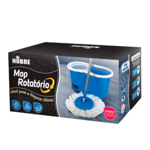 Mop Rotatório Balde 13L c/Cesto Plástico e Refil - Nobre | Limpezap