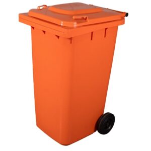 Lixeira Contêiner Laranja 240L Rodas 200mm (Padrão ANVISA) – Coleta Seletiva