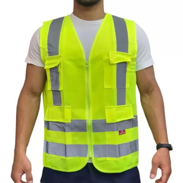 Colete de Segurança Refletivo Sinalização 4 Bolsos Steelflex - Modelo Blusão
