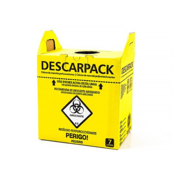 Coletor de Perfurocortantes Caixa 7 Litros DESCARPACK - Segurança no Descarte de Materiais Perfurocortantes