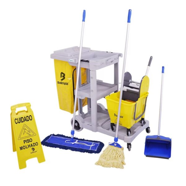Conjunto de Limpeza NYKT03 Amarelo com Sistema 2 Águas - BRALIMPIA
