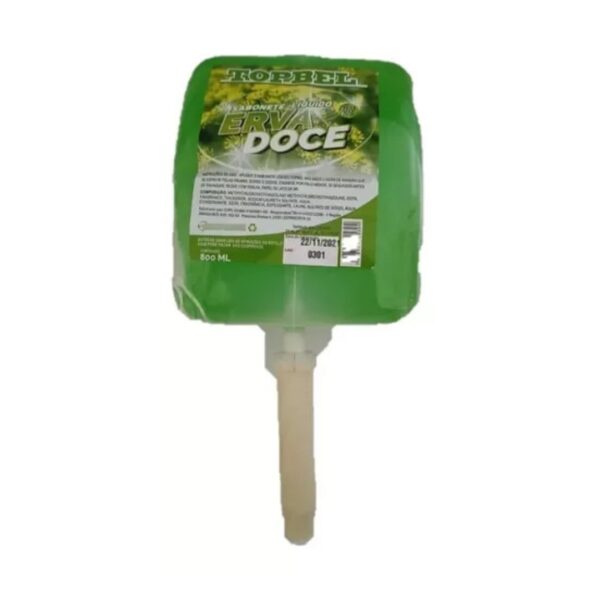 Sabonete Líquido Refil 800ml Erva Doce Top Bel - Antibacteriano e Hipoalergênico