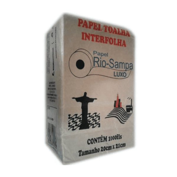 Papel Toalha Interfolha Rio Sampa Luxo - 1000 Folhas de Qualidade Superior (23x21cm)