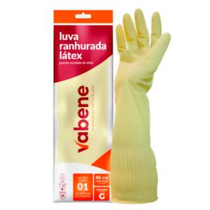 Luva de Proteção Látex Ranhurada Antiderrapante Vabene - Tam G