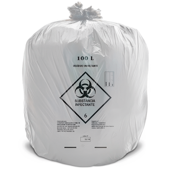 Saco de Lixo Hospitalar para Resíduo Infectante 100L (Pacote c_ 100un)