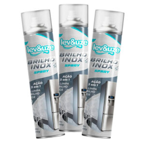 Brilho Inox Spray 300ml 3 em 1 Lev&Uze – Limpa, Dá Brilho e Protege