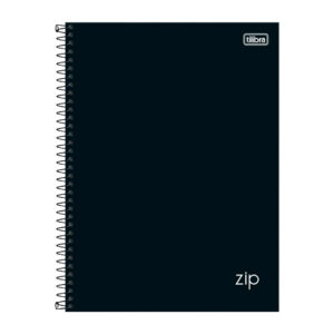 Caderno Espiral 1_4 Capa Dura 80 Folhas Tilibra Zip Preto A