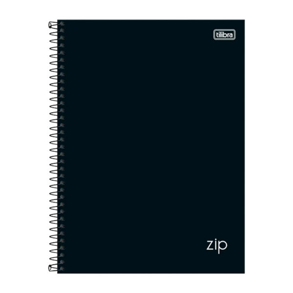 Caderno Espiral 1_4 Capa Dura 80 Folhas Tilibra Zip Preto A