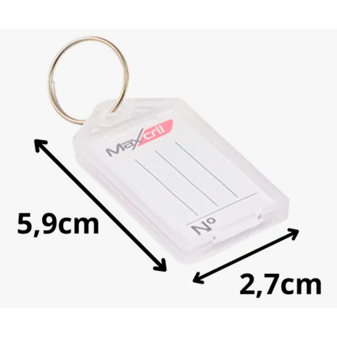 Chaveiro Identificador de Chaves com Etiqueta Maxcril (Caixa c_ 100un Cores Sortidas) C