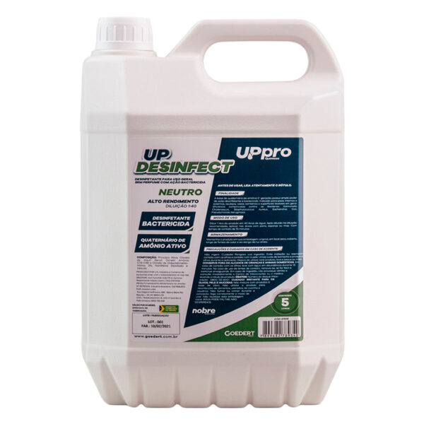 Desinfetante Neutro 5L UP DESINFECT Nobre – Quaternário de Amônio (Concentrado 1_40)