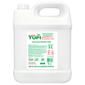Álcool Líquido 70% INPM Tupi 5 Litros – Desinfetante de Uso Geral Profissional