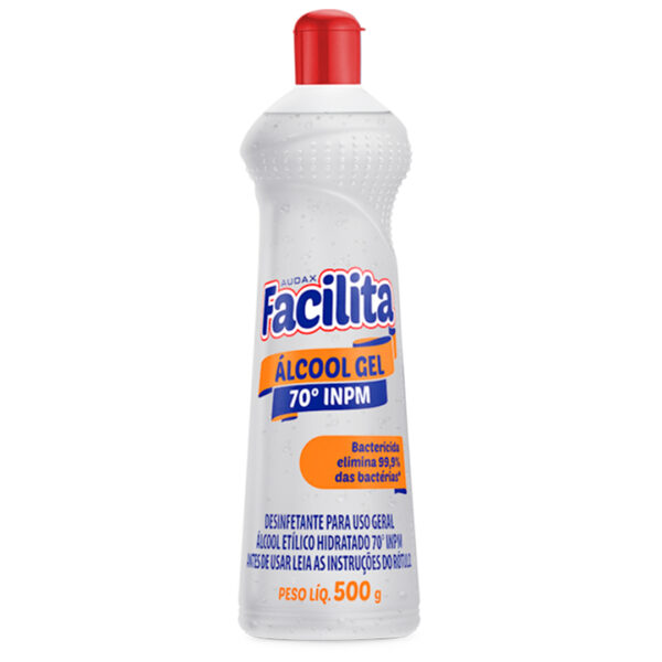 Álcool em Gel 70º INPM Audax Facilita 500g – Desinfetante Hospitalar de Superfícies