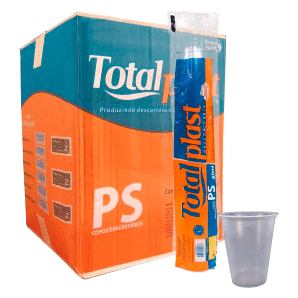 Copo Descartável Transparente 200ml PS Totalplast (Caixa c_ 2.500un)