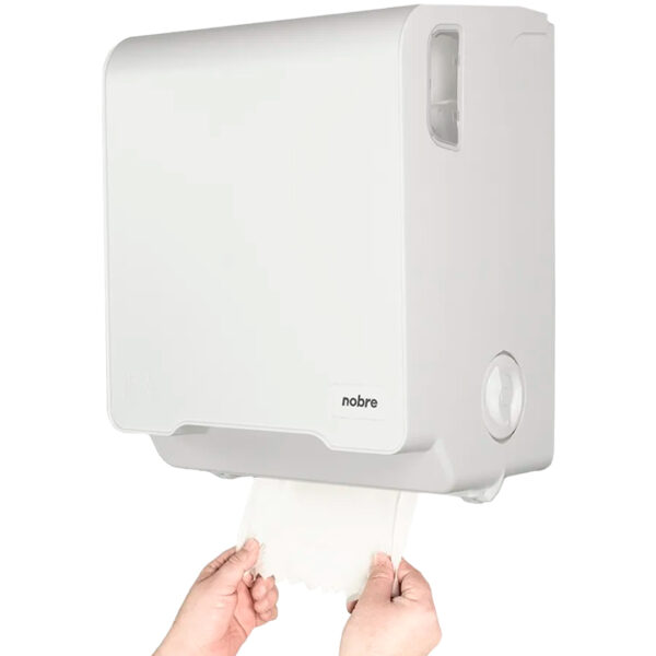 Dispenser de Papel Toalha Autocorte para Bobina Nobre Brave (Branco) C