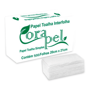 Papel Toalha Interfolha Folha Dupla Branco Corapel (100% Celulose)