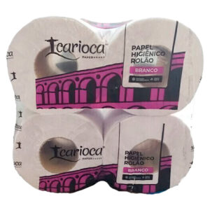 Papel Higiênico Rolão 100% Celulose Carioca Folha Simples (Fardo c_ 8 Rolos)
