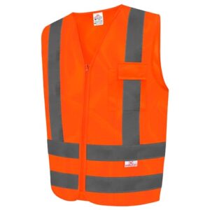 Colete de Segurança Refletivo Laranja 4 Bolsos Steelflex Tamanho G (Norma NBR Classe 2) A
