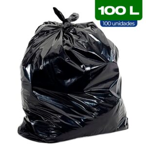 Saco de Lixo 100L Preto (Pacote Econômico c/ 100 Unidades)