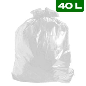 Saco de Lixo 40L Transparente (Pacote c/ 100 Unidades)