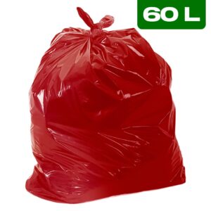 Saco de Lixo 60L Vermelho (Pacote c/ 100 Unidades)
