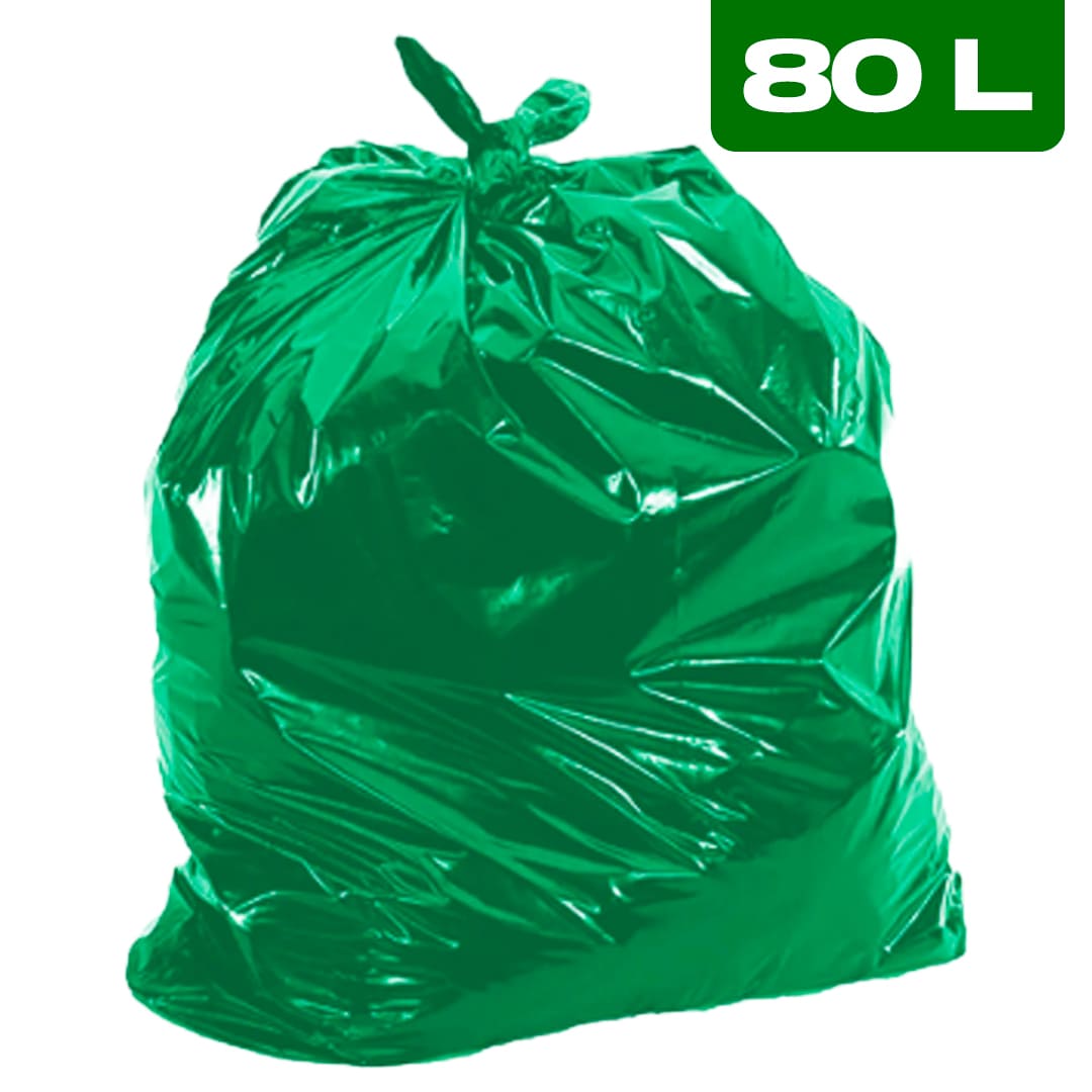 Saco de Lixo 80L Verde (Pacote c/ 100 Unidades)
