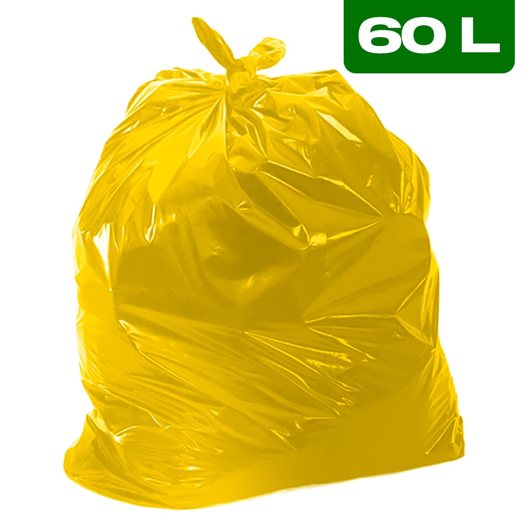 Saco de Lixo Amarelo 60L (Pacote c/ 100 Unidades)