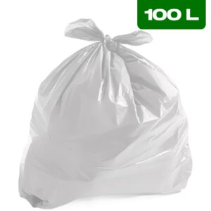 Saco de Lixo Branco 100L (Pacote c/ 100 Unidades)
