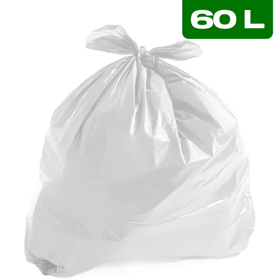 Saco de Lixo Branco 60L (Pacote c/ 100 Unidades)