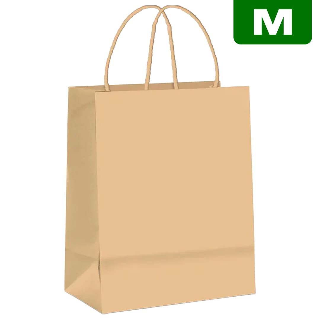 Sacola de Papel Kraft Delivery Cromus - Tamanho M (Pacote c/ 100 Unidades)